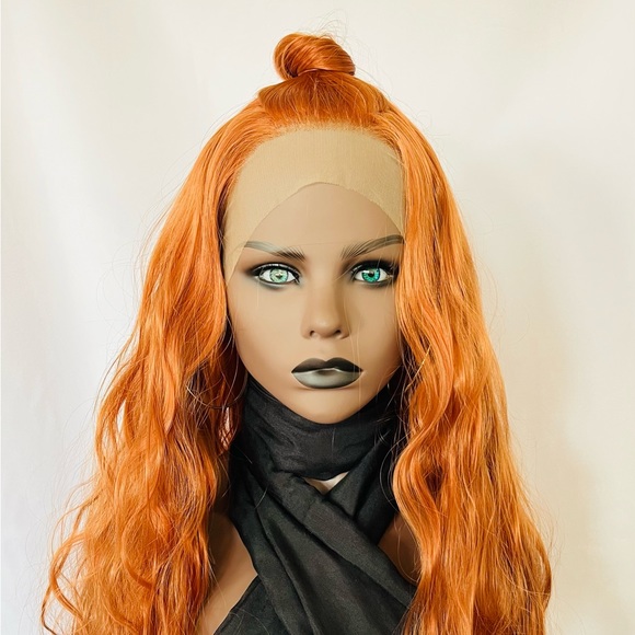 24” Cool Copper Color 13x2.5 Lace Front Wig for Daily Wear/Halloween/Events - Picture 9 of 12